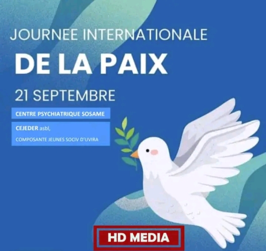  UVIRA: Journée internationale de la paix. SOSAME et CEJEDER appellent les couches sociales à bannir les discours de haine défavorable pour la santé. 